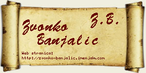 Zvonko Banjalić vizit kartica